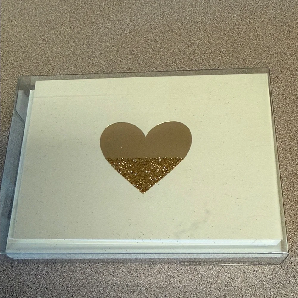 Hallmark Gold Heart & Polka Dot Note Card Set